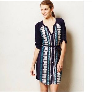 Anthropologie Tiny Nadia Button Down Embroidered Dress